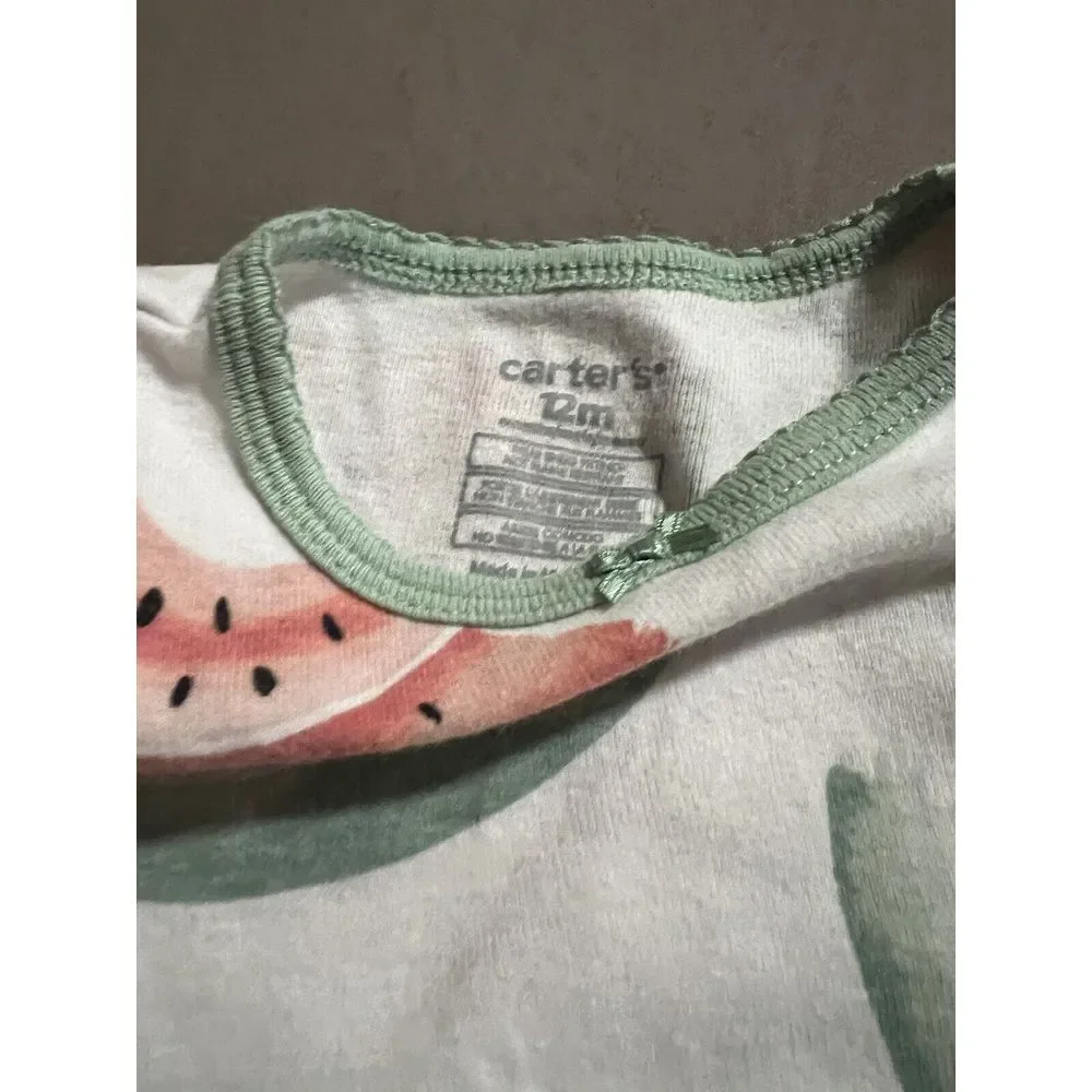 2 Sets Carters Pajamas 12m Spring Summer Watermelon‎ Cactus